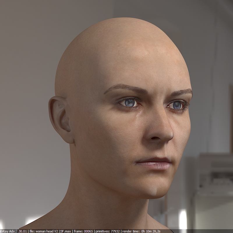 3d model woman head photorealistic female by vefilanna